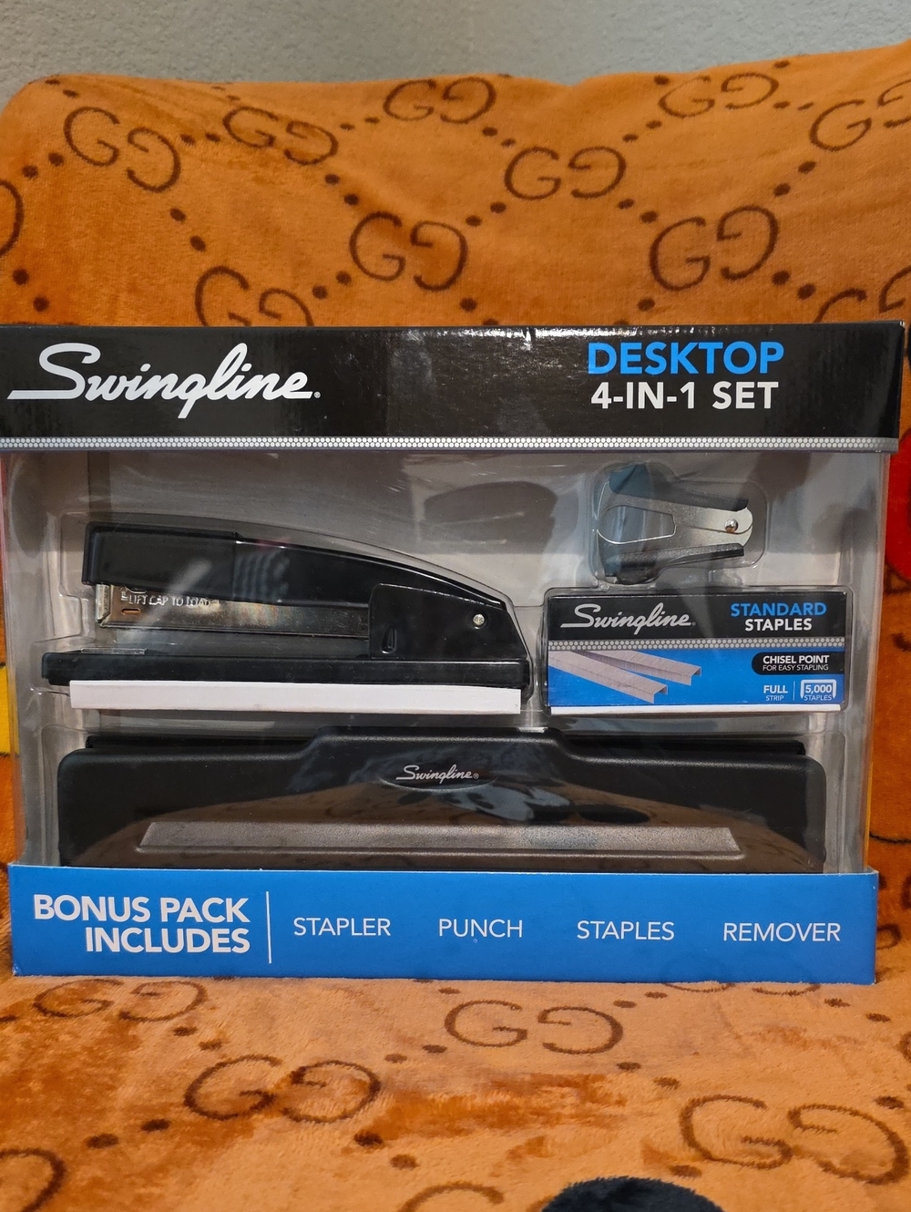 Swingline Desktop 4-in-1 Office Set in Black and Blue
